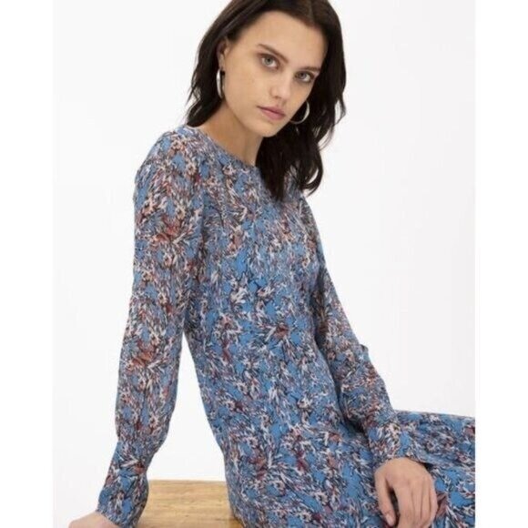 IRO Sunlight Ruffle Trimmed Printed Georgette Midi Dress - Picture 2 of 12